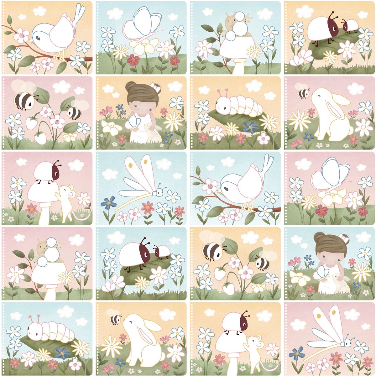 Little Dutch magisch knutselboek Rosa & Friends - compleet met 3 houten kleurpotloden - toverkrassen - creatief speelgoed 2 jaar — afbeelding 2