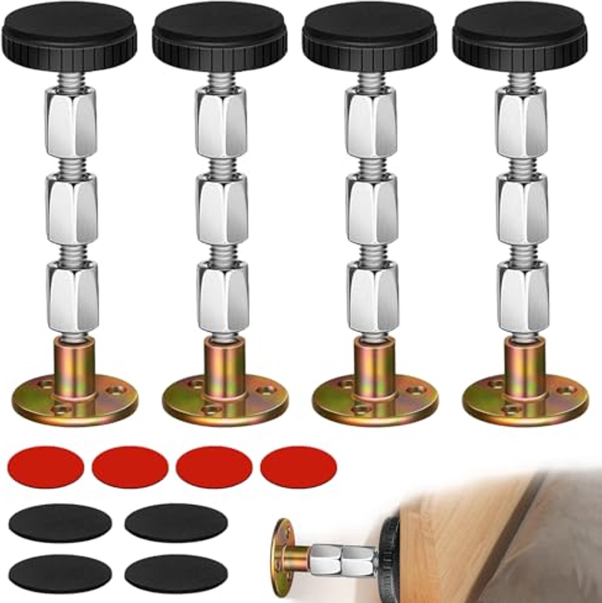 Verstelbare anti-shake afstandhouders voor bedden - 4 stuks, 27-111 mm