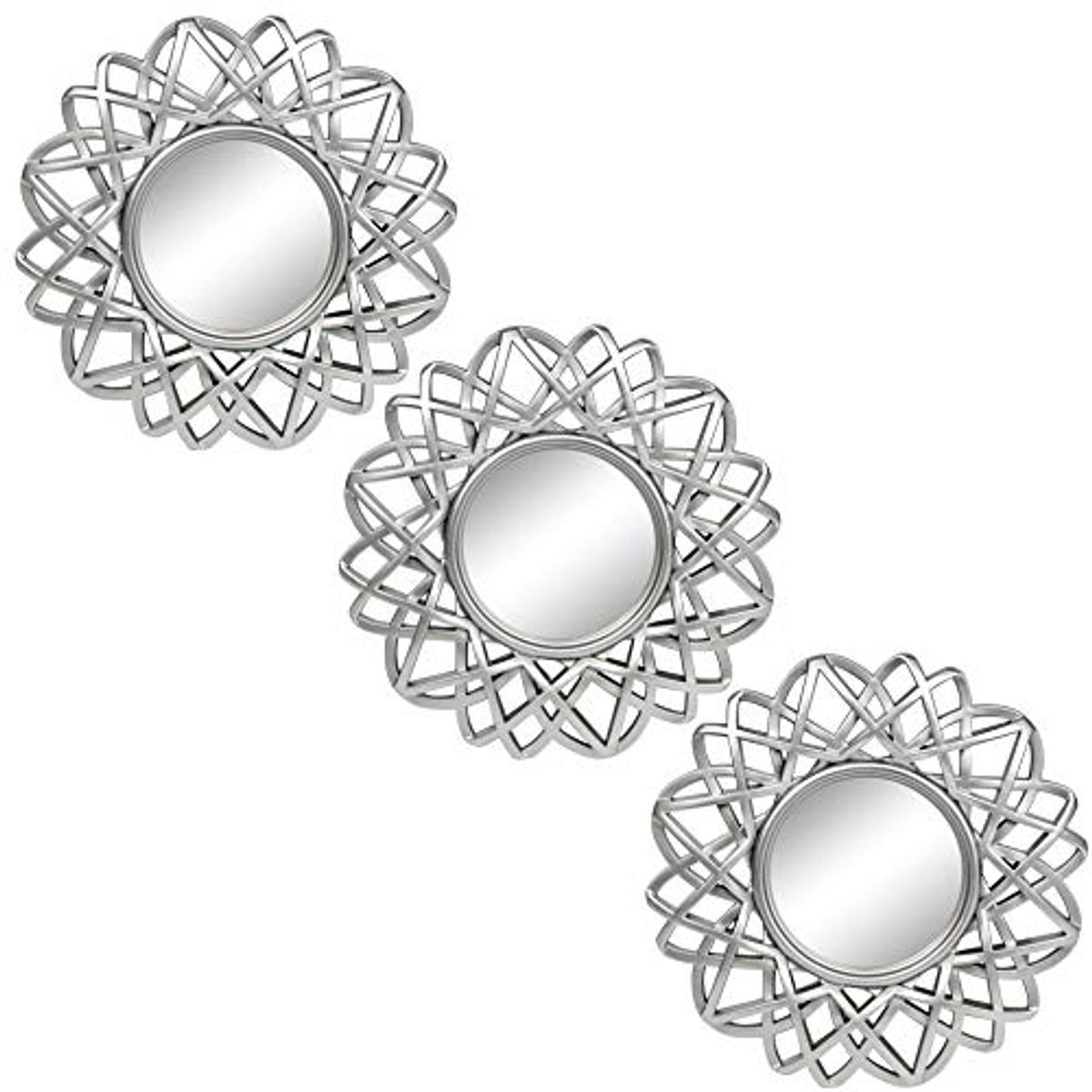 Set van 3 Decoratieve Ronde Spiegels voor Wanddecoratie - Stijlvolle Spiegels voor Slaapkamer, Badkamer en Woonkamer