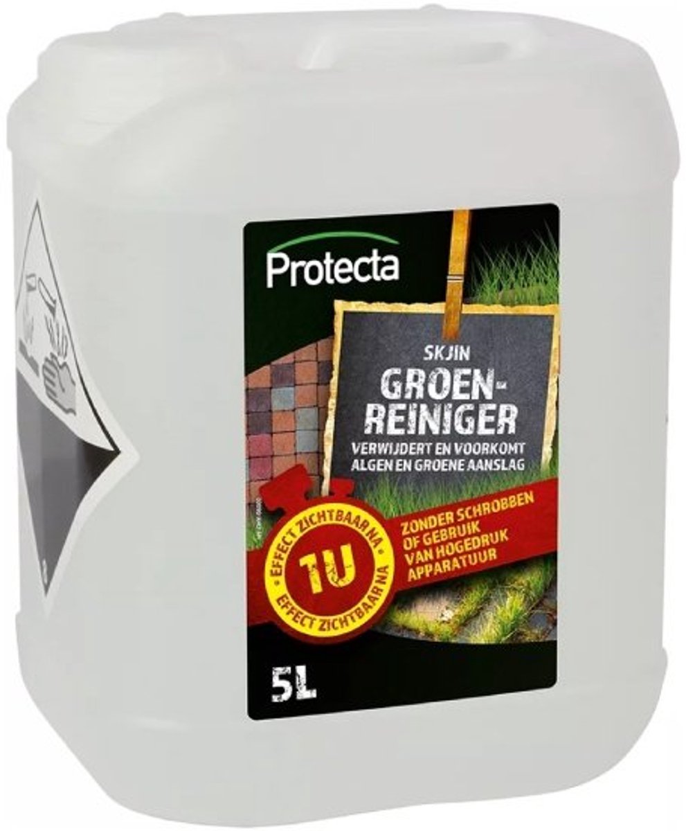 Protecta Skjin groenreiniger tegen groene aanslag (5000 ml/1250 m²) - Effectieve Groene Aanslagreiniger - Met gratis cheatsheet