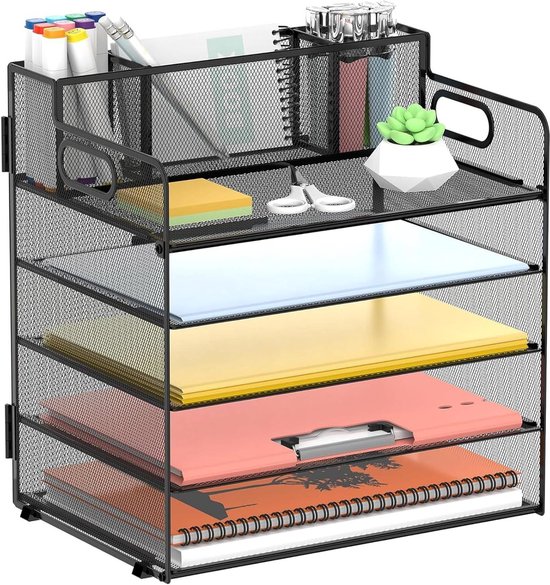 Bureauorganizer Brievenbakken Met Bestandshouder, 4 Laags Bureaubestandenorganizer Lade En Pennenhouder Mesh Bureauorganizers Accessoires Tijdschriftenhouder Voor Kantoorbenodigdheden 664330435 Bureauorganizer Brievenbakken Met Bestandshouder, 4 Laags Bureaubestandenorganizer Lade En Pennenhouder Mesh Bureauorganizers Accessoires Tijdschriftenhouder Voor Kantoorbenodigdheden 664330435