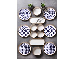Asir - Dinerset - eetset - servies - 14 stuks - Veelkleurig - 25 x 11 x 3,5 cm