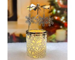 Roterende theelichthouder carrousel - kerstdecoratie voor tafel en feestelijke gelegenheden