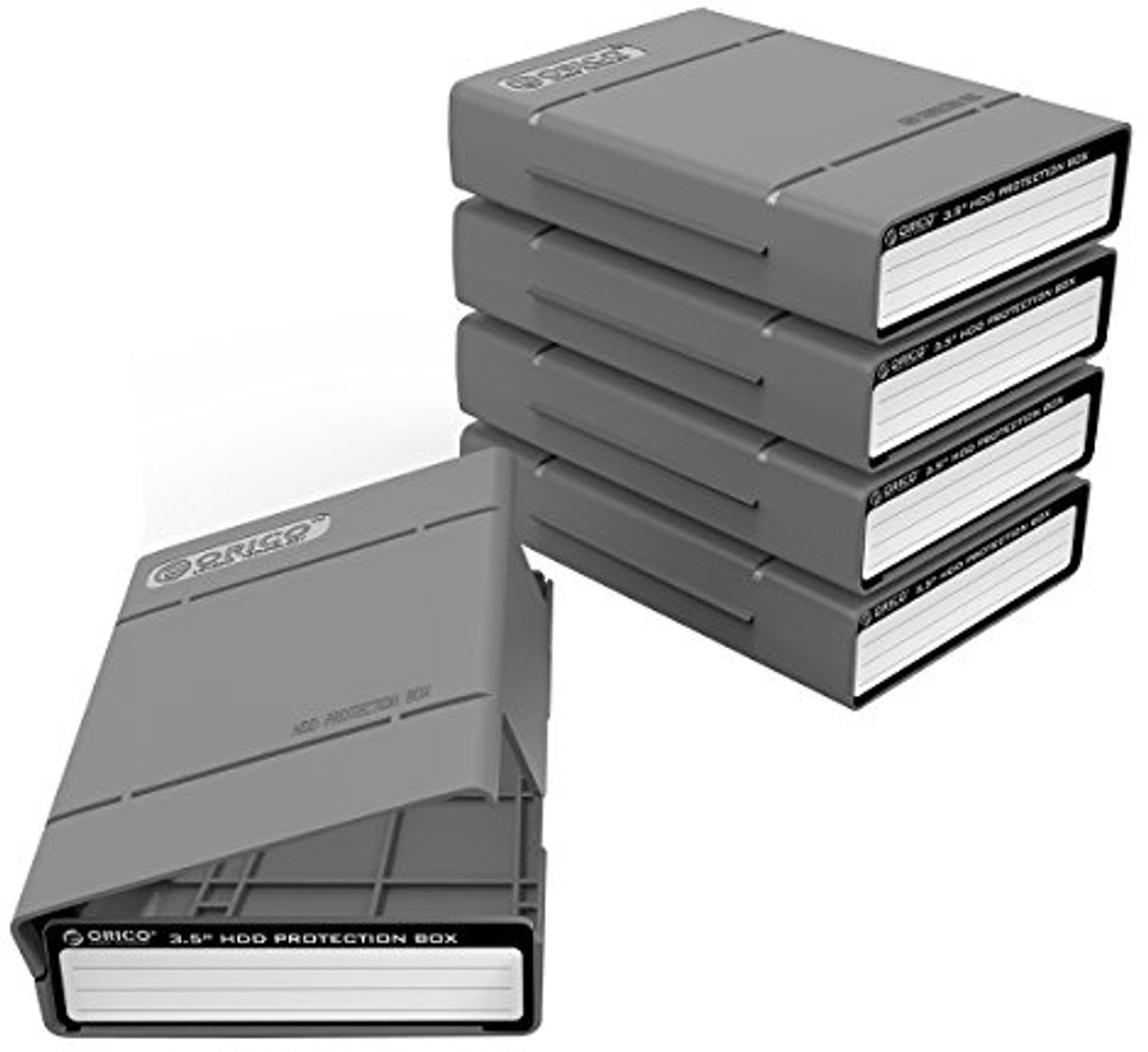 Pack van 5 Beschermhoezen voor 3.5 Inch Harde Schijven - Schokbestendige Opbergdozen voor HDD en SSD