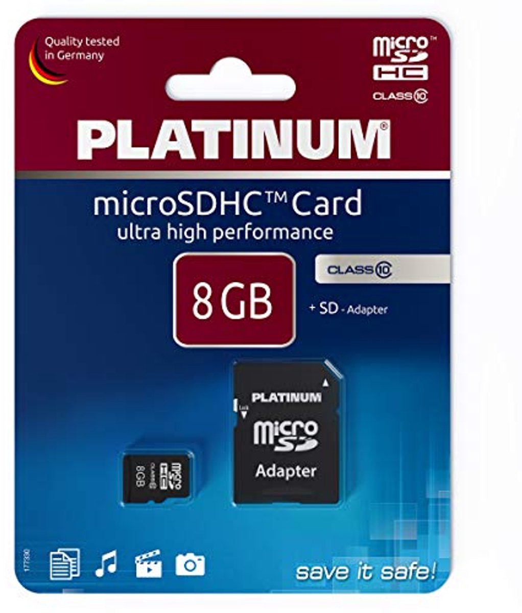 High Speed microSDHC Kaart 8GB Class 10 UHS-I - Geheugenkaart voor Smartphone, Tablet en Camera