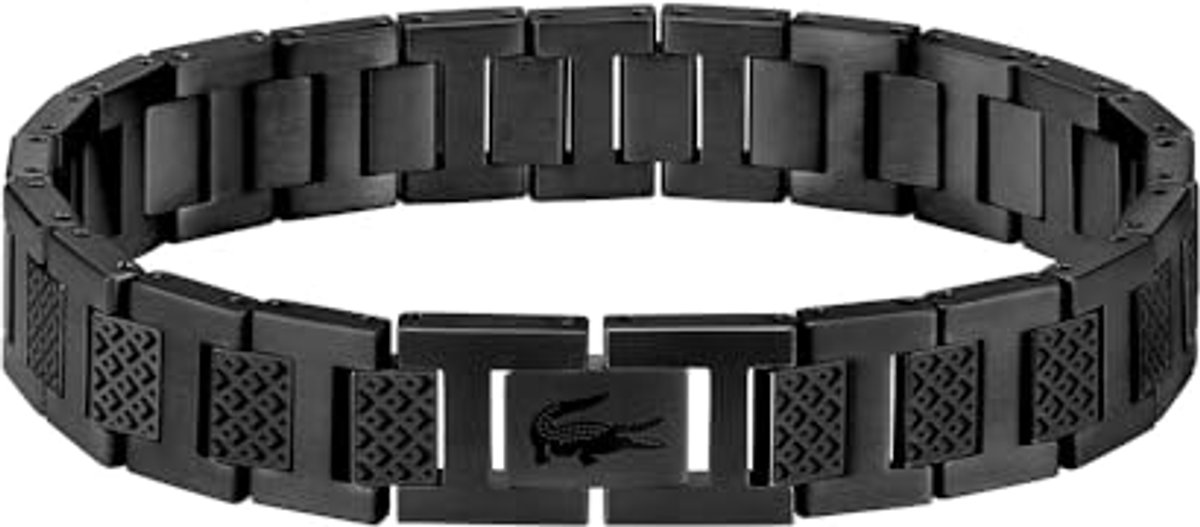 Stijlvolle Schakelarmband in Roestvrij Staal met Petit Piqué-patroon voor Hem en Haar