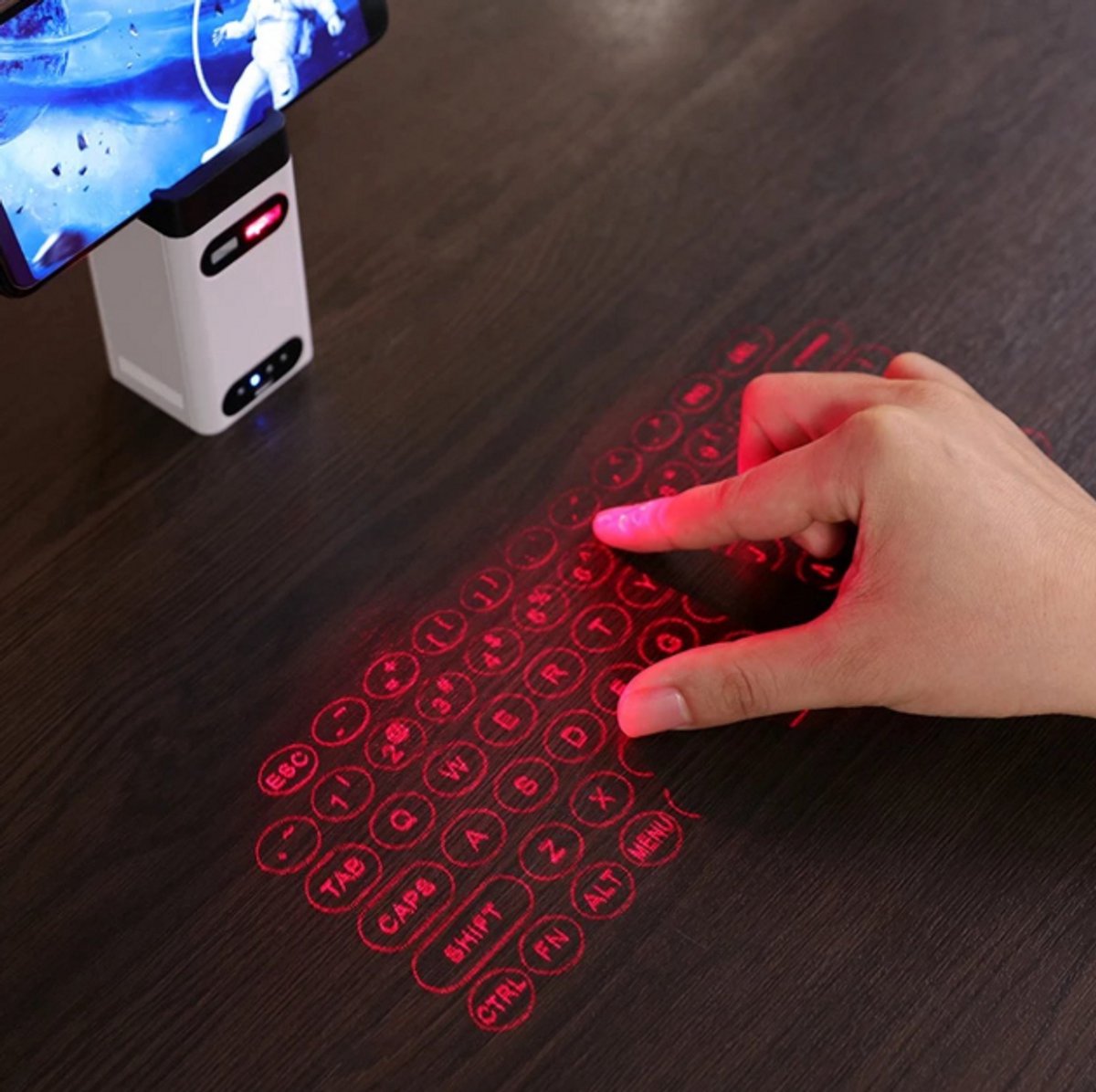 Virtueel Draagbaar Laser Toetsenbord met Muis Functie - Bluetooth Draadloze Touch Projector - Portable Powerbank voor Telefoon - Voor Computer Iphone Ipad Laptop - Multifunctional Keyboard — cadeau in Gadgets - foto 2
