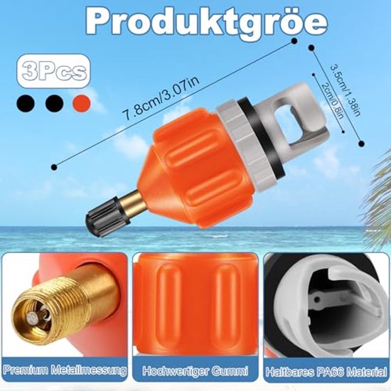 3 Stuks SUP Pompadapters voor Compressor - Klaar voor Watersport — afbeelding 3