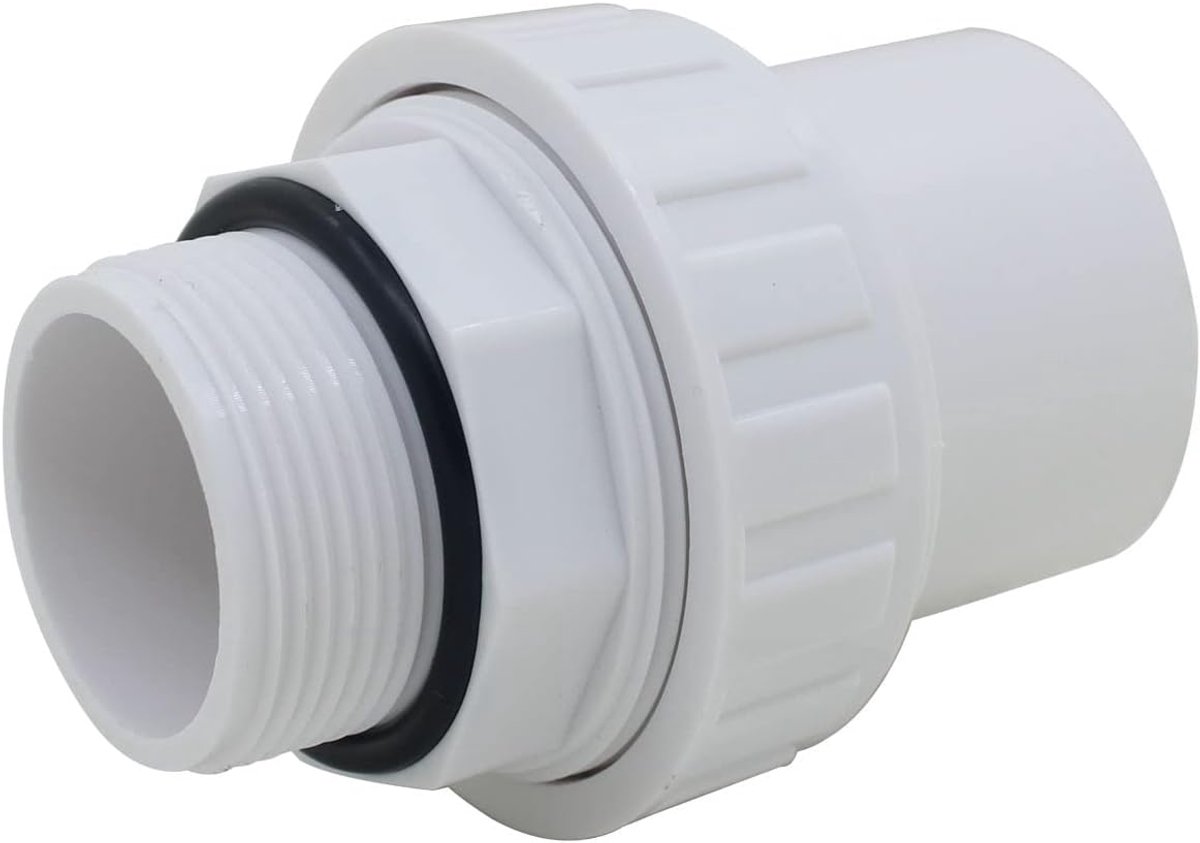 PVC gemengde verbindingskoppeling voor schroef XA-lijm met schroefdraad PVC drukmof pomp zandfilter zwembad O-ring 1-5 inch