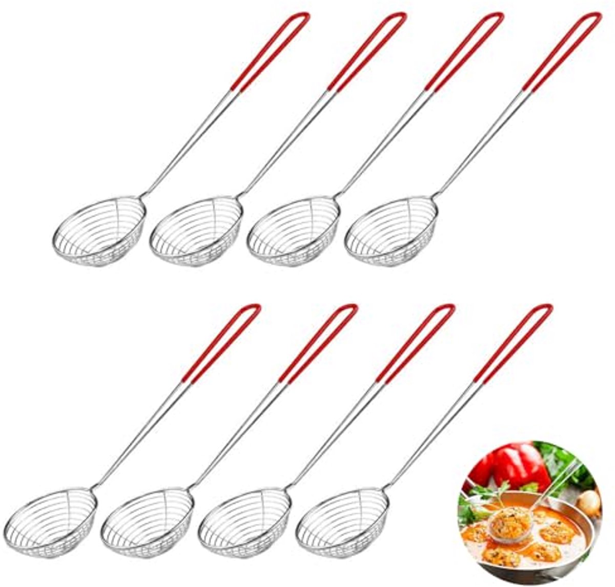 Roestvrijstalen Fonduezeef en Keukenzeef Set - 8 Stuks