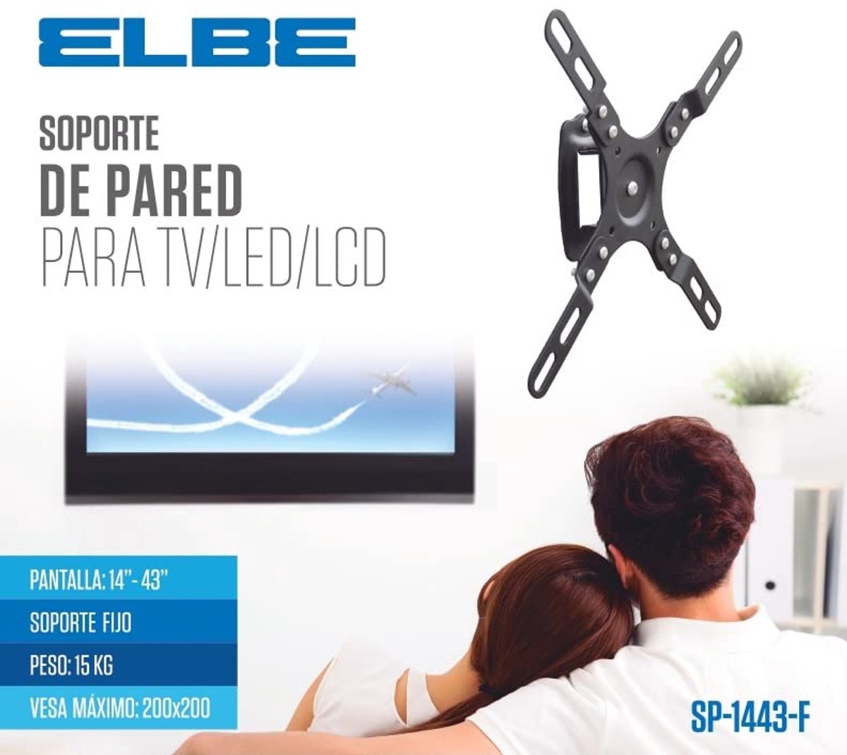 Universele TV-muurbeugel voor 14-43 inch TV's - Zwart