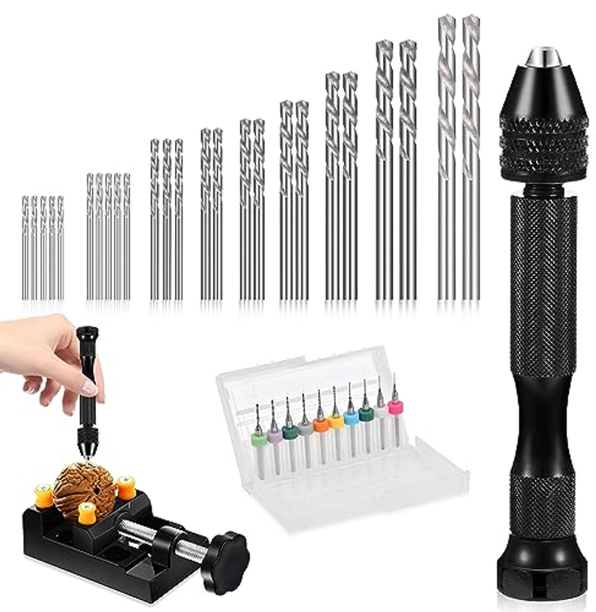 Mini Handboorset set 37-delig met precisie boorgereedschap voor modelbouw