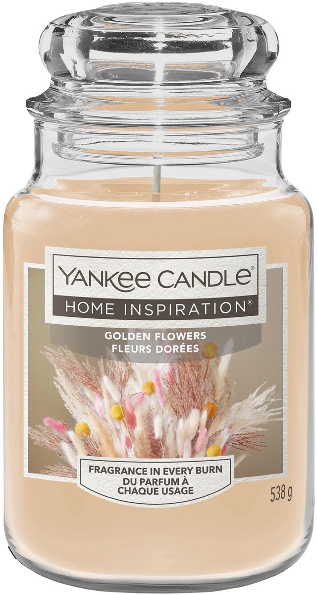 Yankee Candle Home Inspiration - Golden Flowers - 150 branduren Bruin