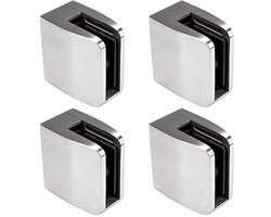Glashouder 4 Stuks - Roestvrij Staal Klemhouders voor Dubbel Glas