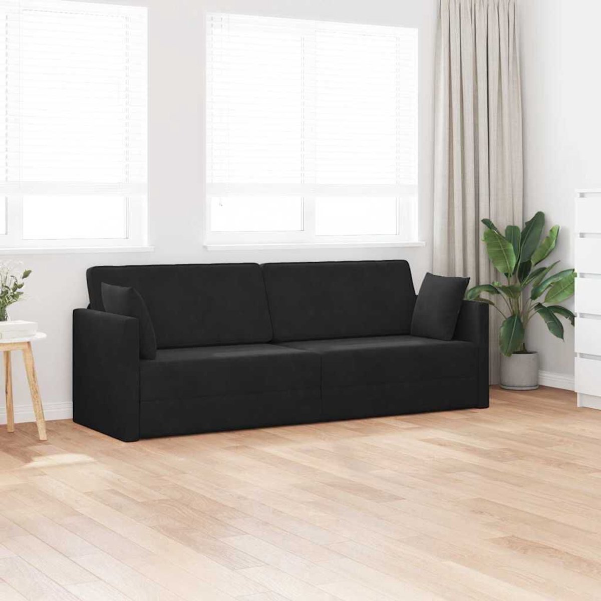 Slaapbank - Uitklapbaar - Slaapstoel - Logeerbed - Zetelbed - Slaapfauteuil - Vouwbed - 2 persoons - Zeer comfortabel - Zwart