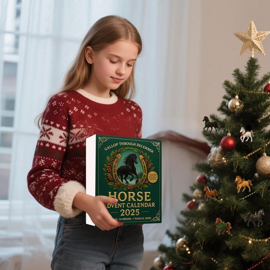 Adventskalender winterhemel design paard countdown kalender met 24