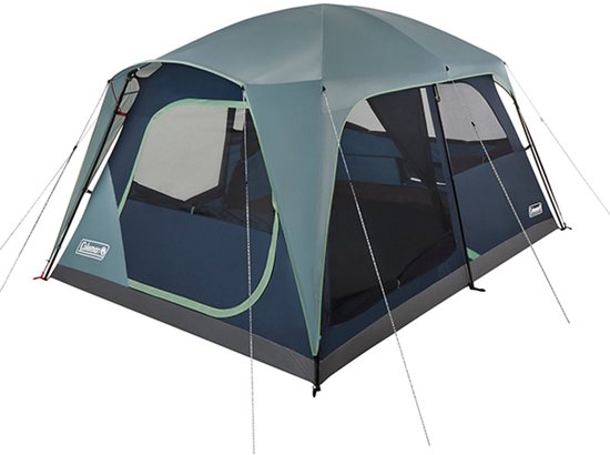 Coleman Skylodge 8 tent, 8 persoons kampeertent 366x290x199cm, kleur grijs blauw 13 KG fasmilietent — afbeelding 3