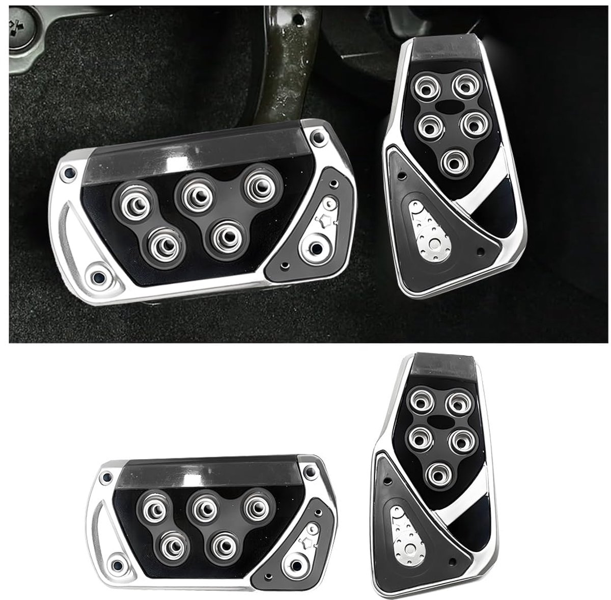 2 stuks auto pedaal pad afdekking, anti-slip automatische transmissierem gaspedaal, universele pedaalsteunafdekking auto gaspedaal rempad pedaal pedaal pedaal zwart