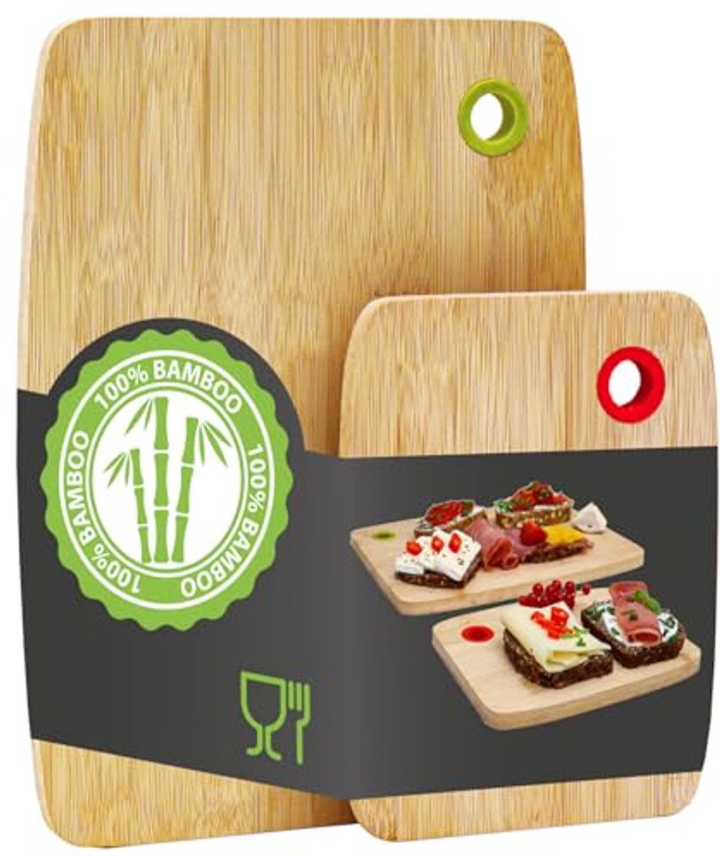 Duurzame Bamboe Snijplank Set - Antibacteriële Kookplanken met Kleurcode - 30x22cm