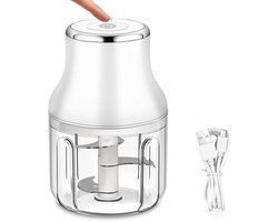 Electric Chopper for Kitchen 250 ml with USB Charging Mini Onion Cutter with 3 Blades and 2 Levels Onion Chopper for Fruits, Vegetables, Nuts, Meat, Baby Food, Pesto Dips, Sauces