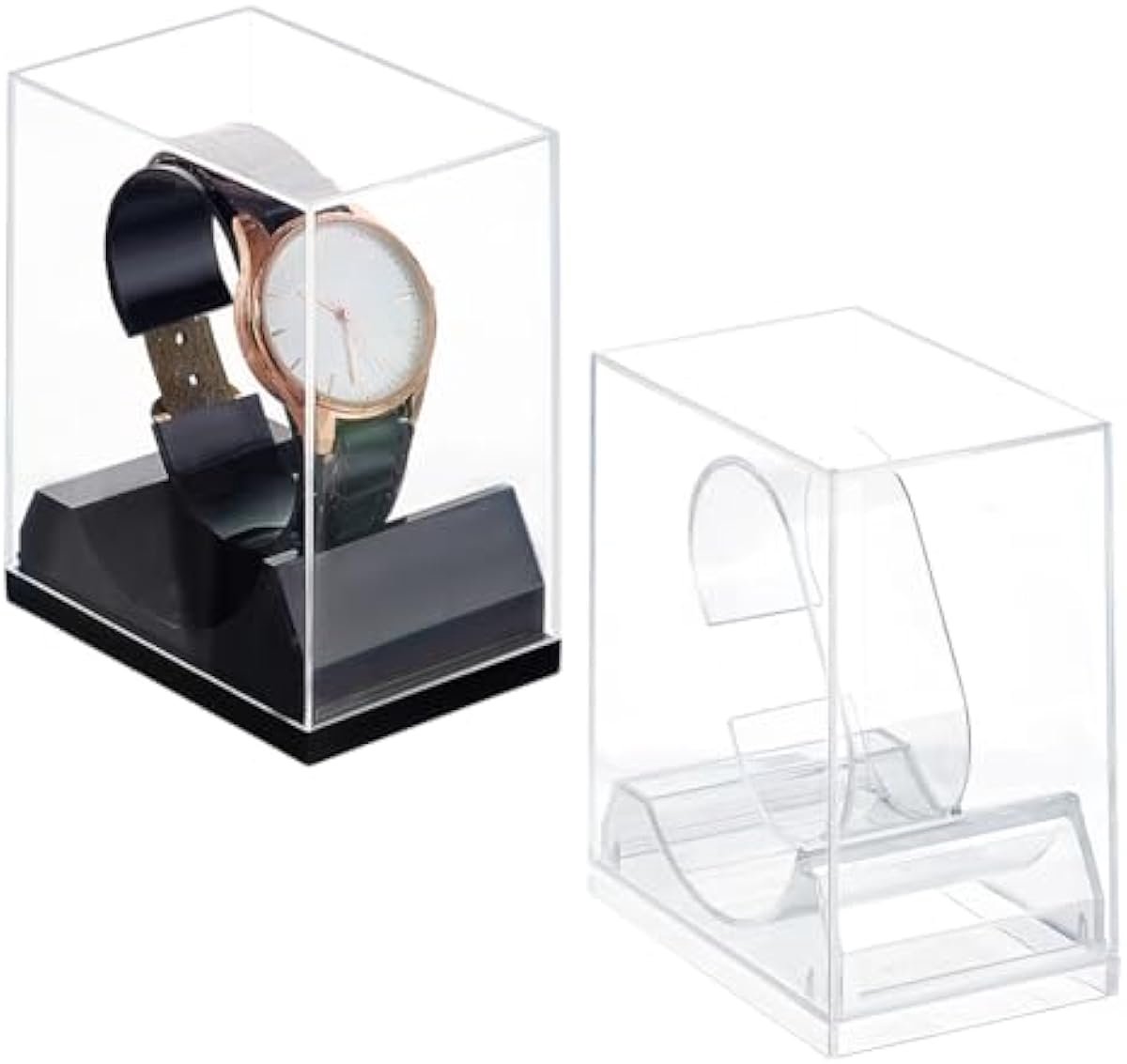 2 Kleuren Horloge Stand Box Horloge Case, Enkele Horloge Houder Acryl Armband Display Rack Sieraden Houder Horloge Organizer Stand voor Mannen Man Vaderdag