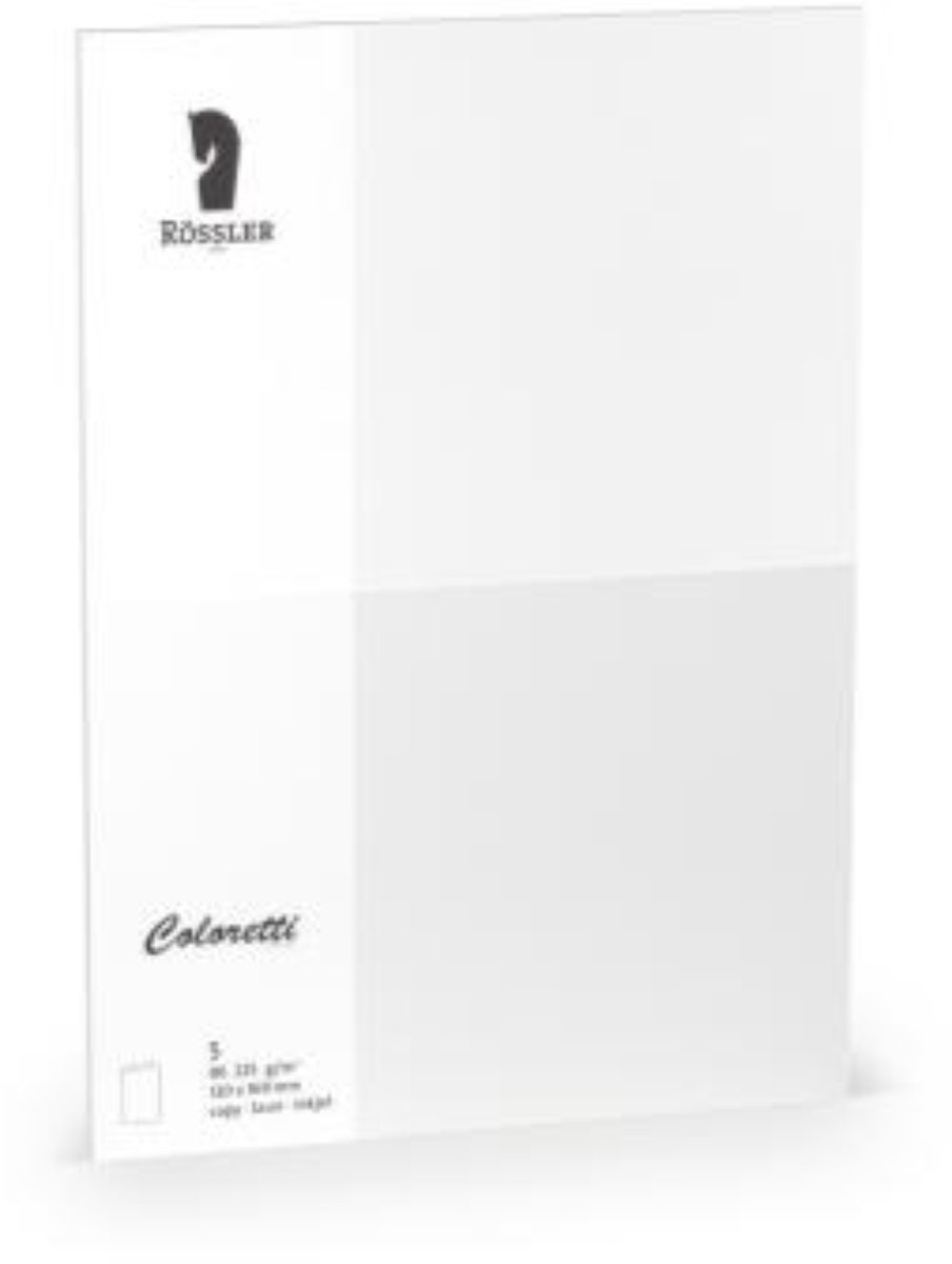 Kaarten - Coloretti - Wit - Weiss - 5 stuks - B6 - 120x169mm - Vouwrand - HD - 225gram - Kaart - Vouw - 110772509
