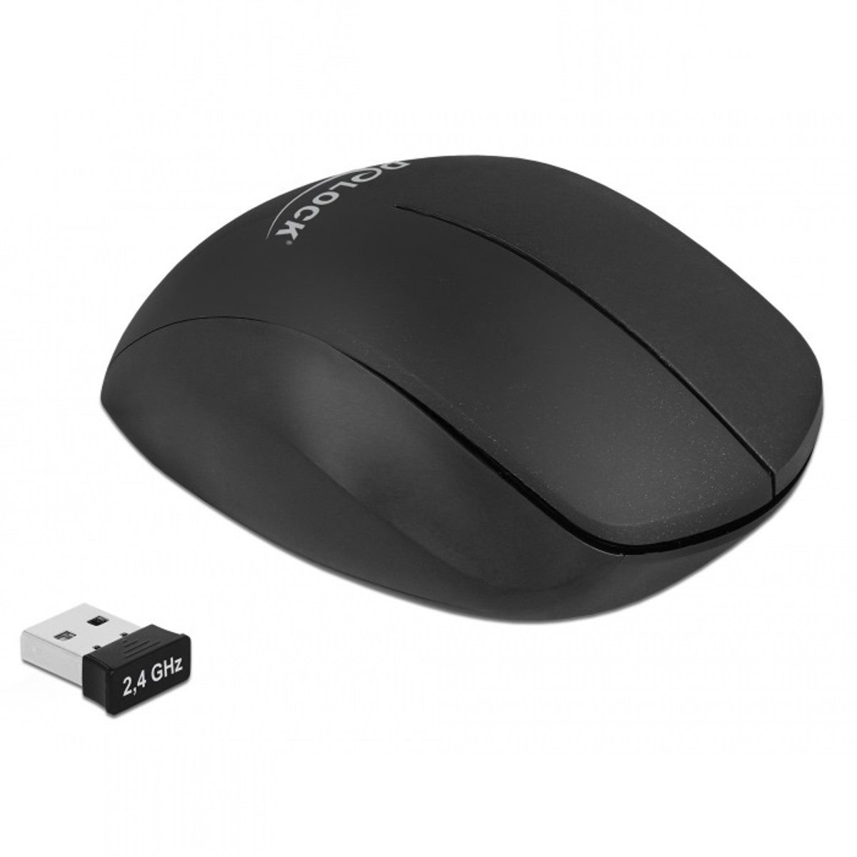 DeLOCK draadloze USB muis met 3 knoppen - 1600 DPI / zwart