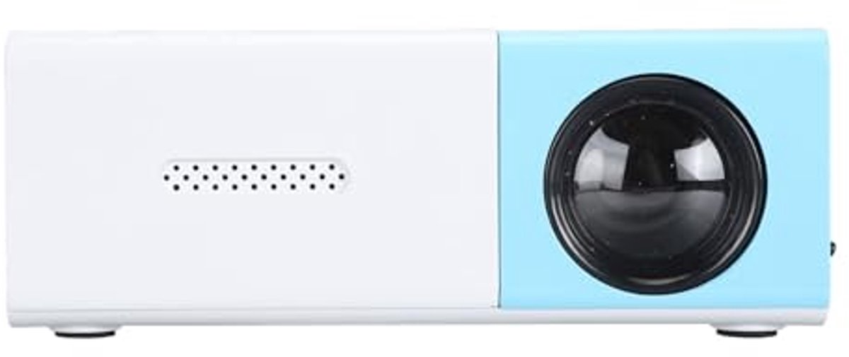 Miniprojector, Draagbare HD-projector, Thuisbioscoopvideoprojector Buitenfilmprojector met voor HDMI-hoofdtelefoon USB-poort AV-geheugenkaartsleuf voor Telefoon PC TV (EU)