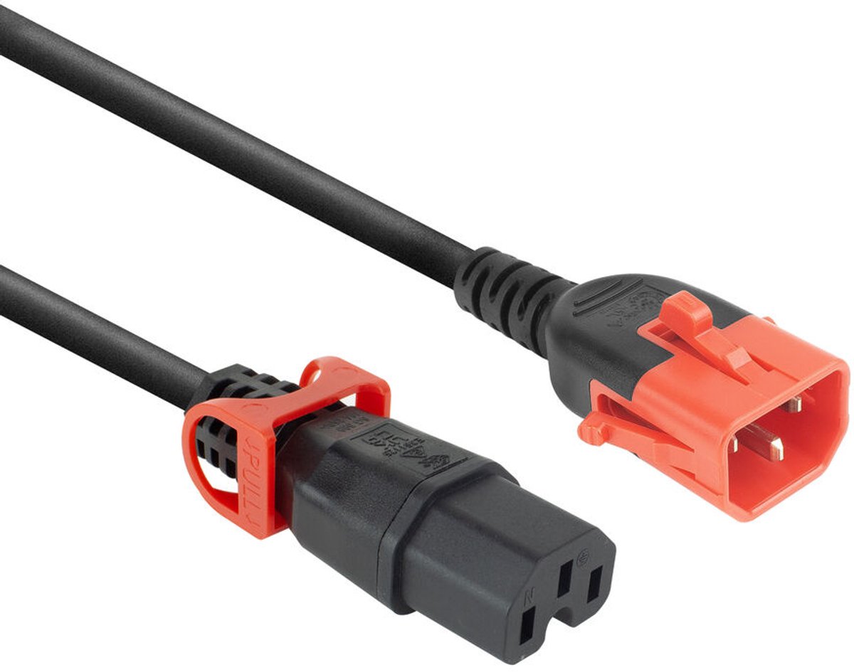 Image of ACT Netsnoer C14 IEC Lock+ Dual Locking - C15 IEC Lock+ zwart 3 m, PC3876 PL0043