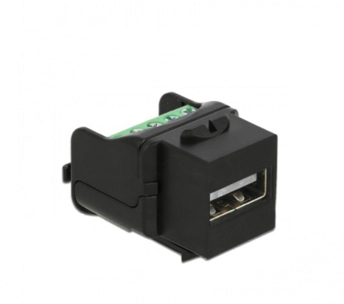 USB-A - terminal block Keystone module | USB2.0 | zwart