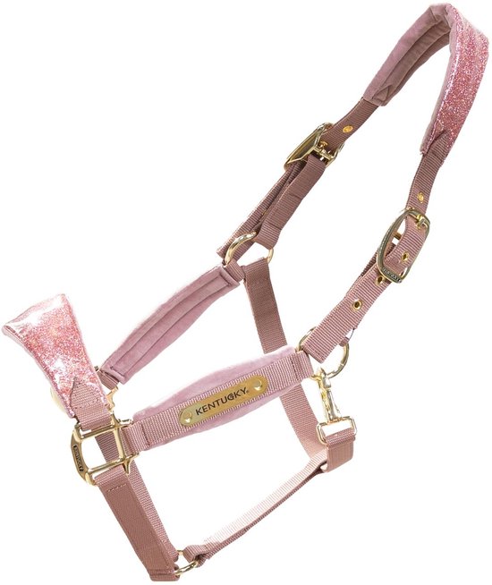 Kentucky Horsewear - Velvet halster eenhoorn glitter oud roze pony Kentucky Horsewear - Velvet halster eenhoorn glitter oud roze pony