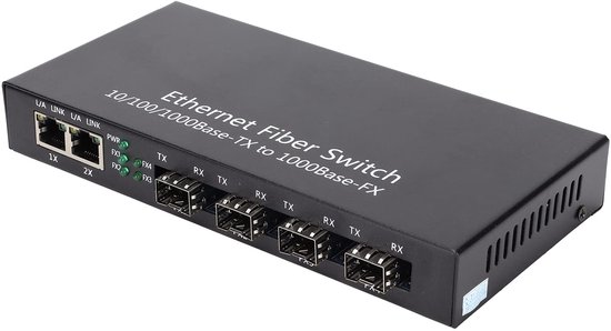 Foto: Gigabit unmanaged ethernet netwerk switch ethernet media converter rj45 10 100 1000m 4 glasvezel 2 poorten singlemode dual fiber voor ieee802 3z ab 1000base sxlbase