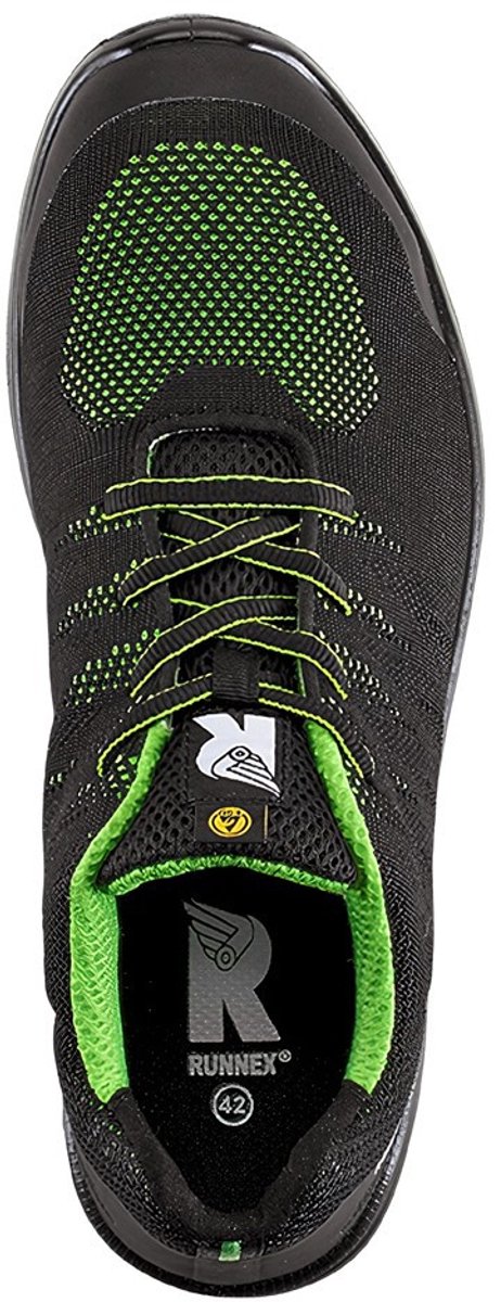 RUNNEX S1P-ESD-Sicherheitshalbschuh SportStar Schwarz/Grün-45