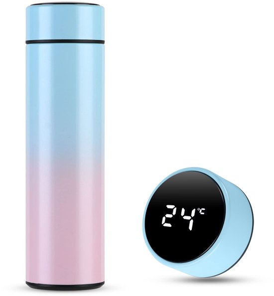 Tasse isolée sous vide, bouteille thermos de 500 ml, bouteille isotherme en acier inoxydable 304 avec écran tactile LCD et affichage de la température – Idéal pour les boissons chaudes et froides