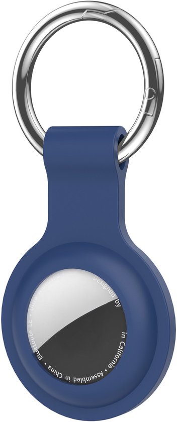 JUALL AirTag Porte-clés - AirTag Hanger - AirTag Case - Convient pour Apple AirTag - Siliconen Bleu foncé