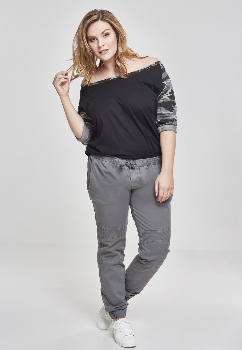 Urban Classics 3/4 Contrast Raglan Tee Dames Shirt met lange mouwen XS Zwart