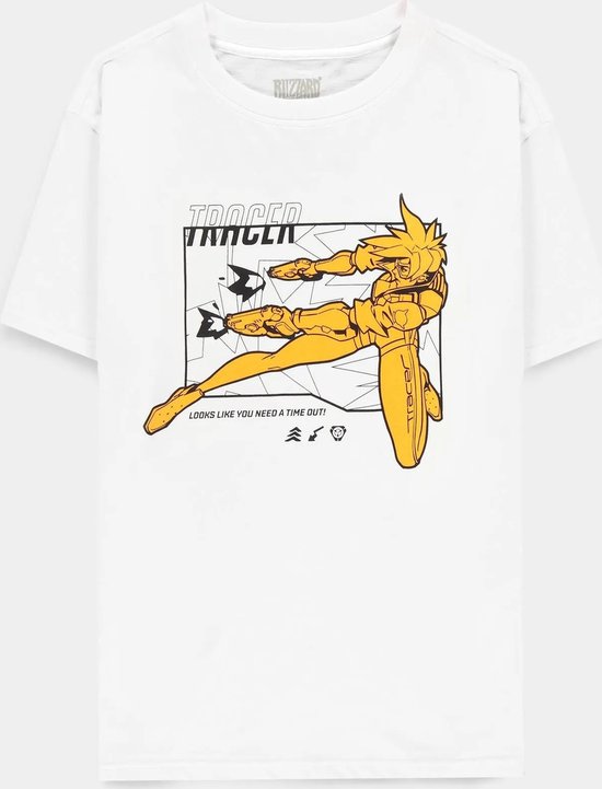 Overwatch - Shooting Tracer Dames T-shirt - S - Wit
