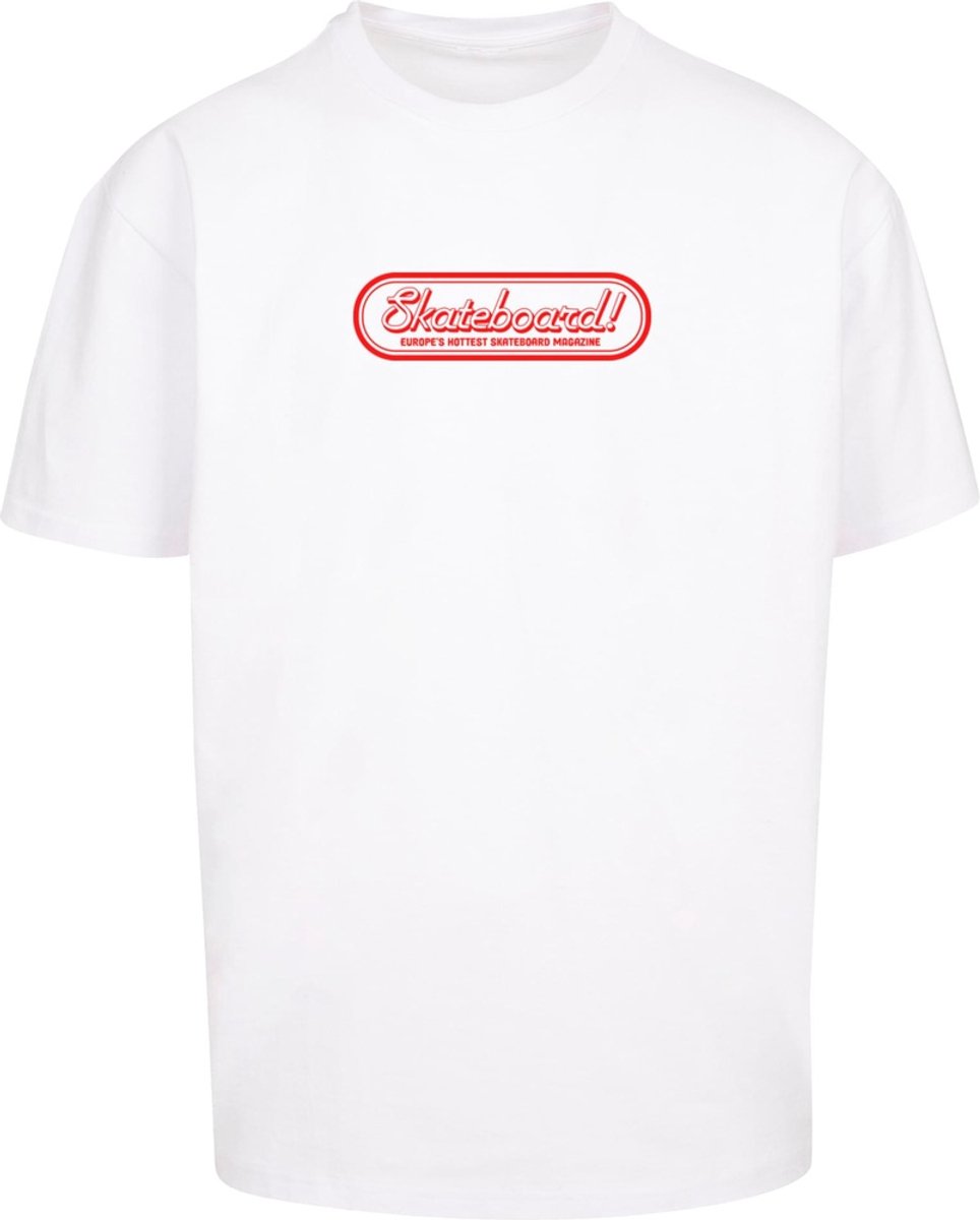Merchcode - The Skateboard Magazin Logo Oversize Heren T-shirt - M - Wit