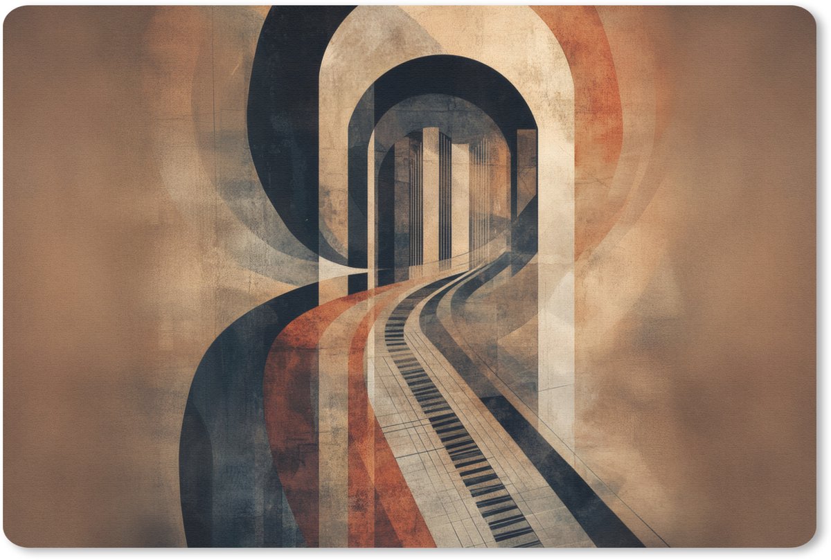 Muismat 27x18 cm - Mousepad Piano - Toetsen - Abstract - Muismatten