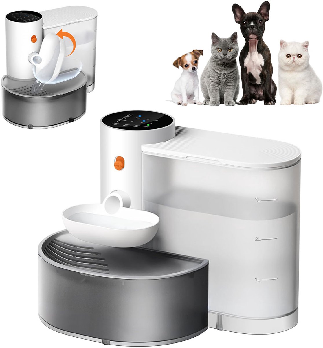 Draadloze Drinkfontein voor Katten en Kleine Honden – 3.5L Automatische Waterdispenser Zonder Filter – Oplaadbaar, Stil – Altijd Vers Water met Gescheiden Tanks – ANMI Draadloze Drinkfontein voor Katten en Kleine Honden – 3.5L Automatische Waterdispenser Zonder Filter – Oplaadbaar, Stil – Altijd Vers Water met Gescheiden Tanks – ANMI