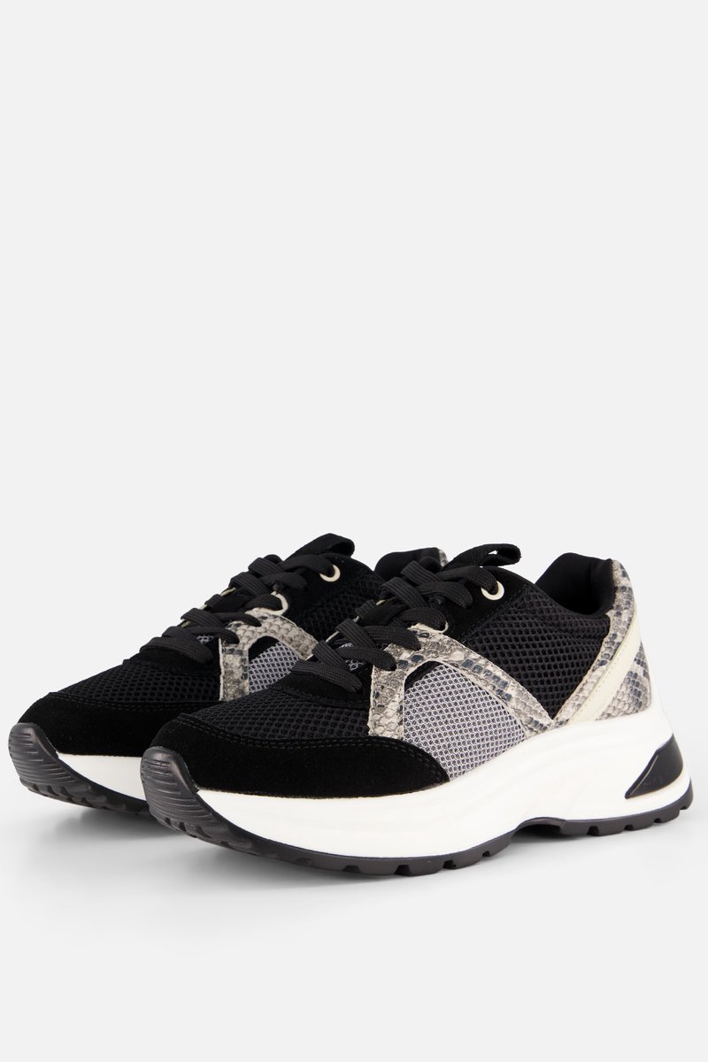 Cellini Snake Sneakers zwart Textiel - Maat 36