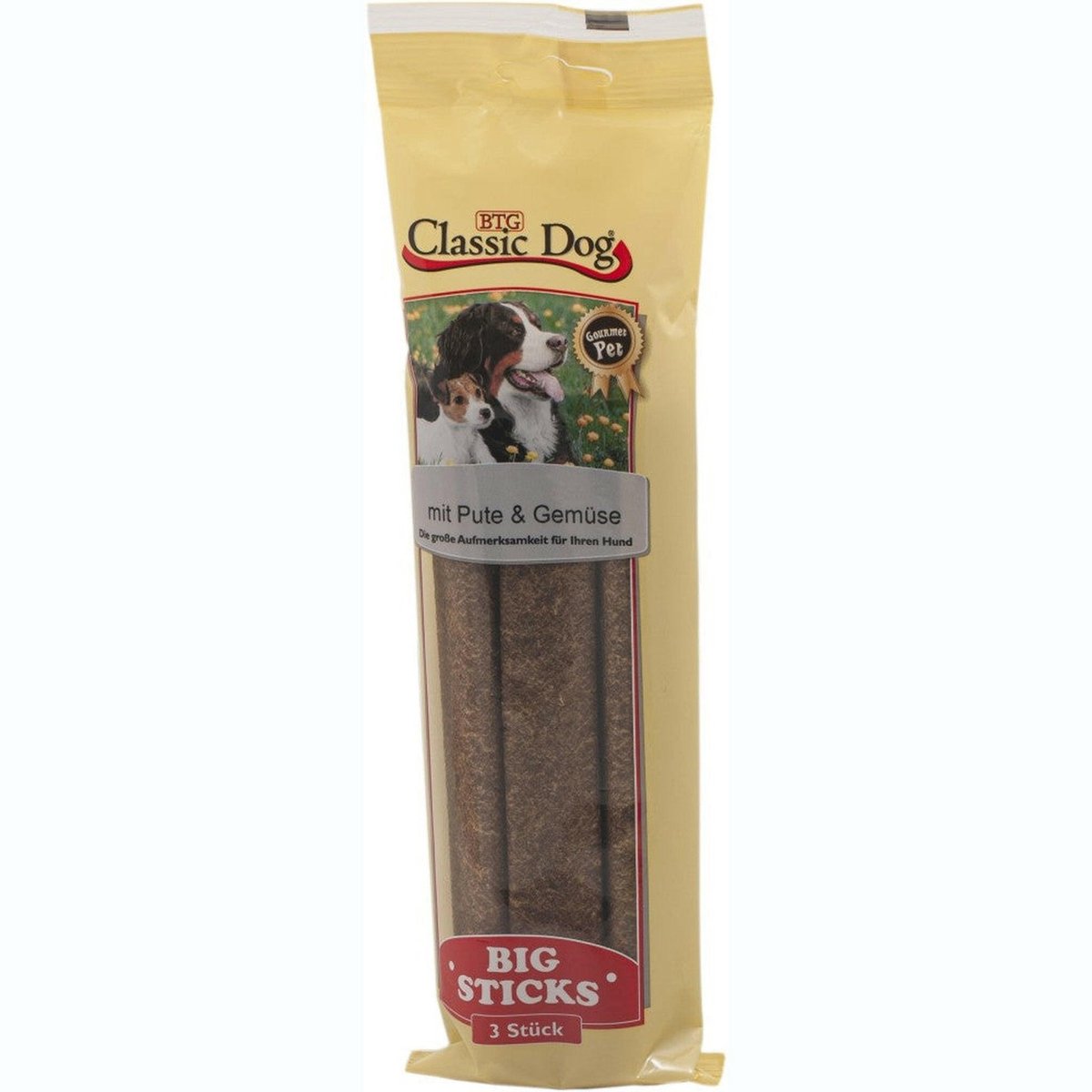 Classic Hondensnack Big Sticks 16 x verpakking van 3 - Kalkoen & Groenten