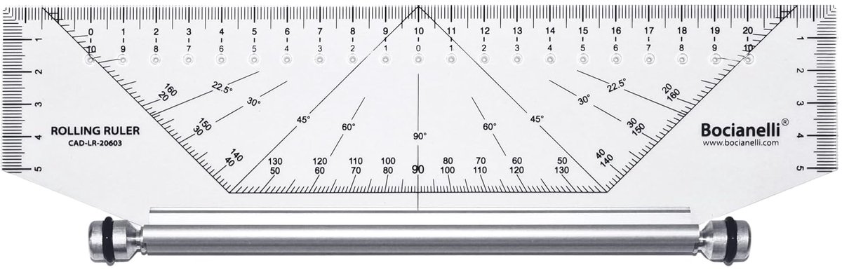 Rolliniaal 25 cm - ideaal voor technische tekeningen - 1 stuk - aluminium