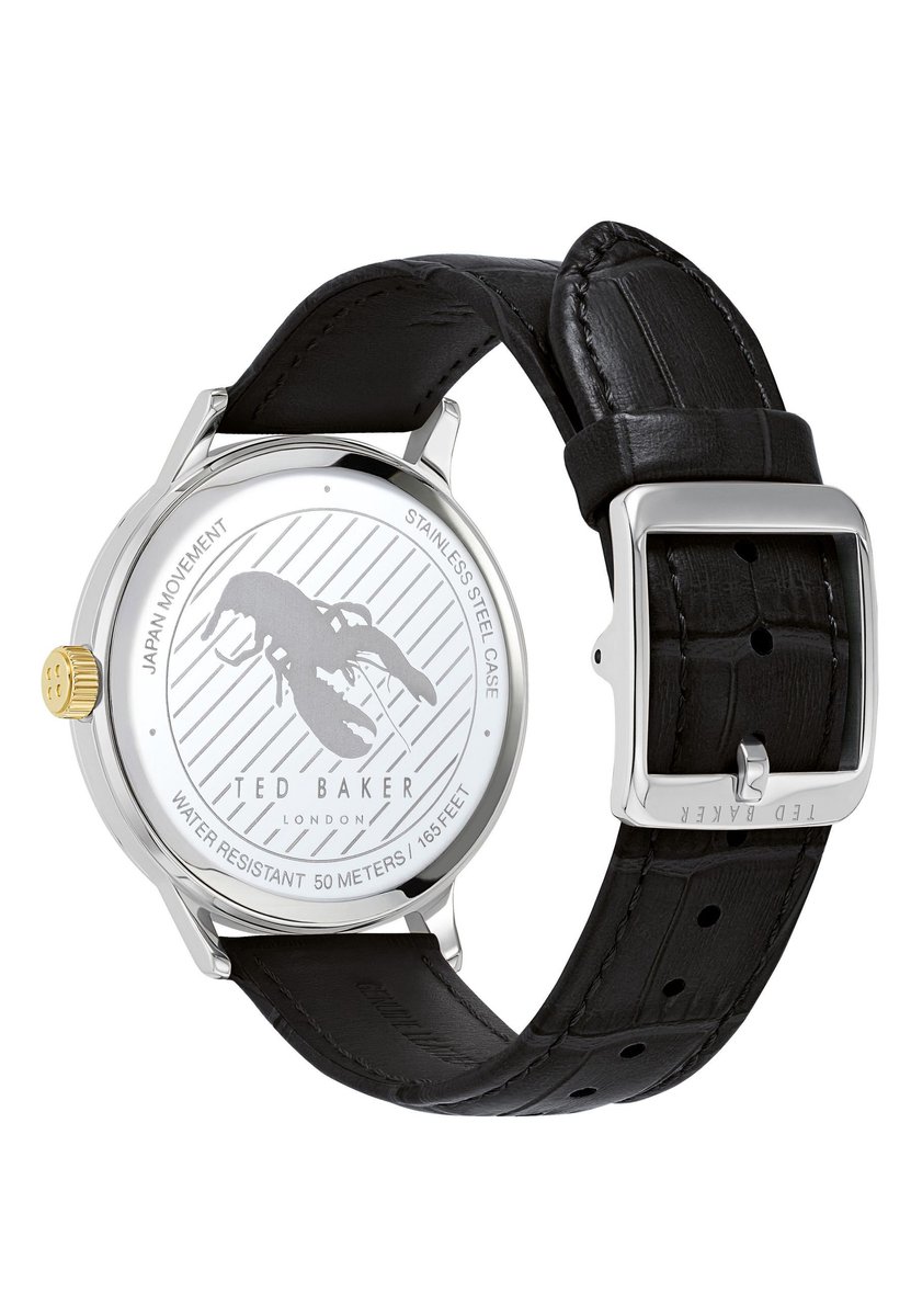 Ted Baker Cosmop Kwarts Analoog Horloge Zwart Case: 100% Stainless Steel| Bracelet: 100% Leather 42 mm BKPCSS010OB