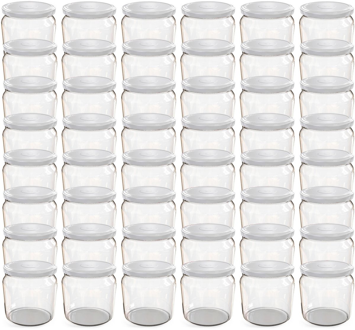 Oputec 48x 360ml inmaakpotten / voorraadpotten TO Ø 82 mm – glazen jampotten – metalen schroefdeksel wit – conservenpotten