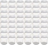 Oputec 48x 360ml bocaux de conservation / bocaux de stockage TO Ø 82 mm – pots de confiture en verre – couvercle à vis en métal blanc – bocaux de conservation