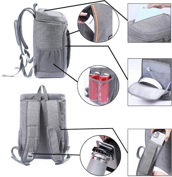 Koelrugzak, thermische rugzak, picknicktas, groot, geïsoleerd, coole tas voor mannen en vrouwen, voor picknick, wandelen, kamperen, vissen of werken van KOEL — afbeelding 2