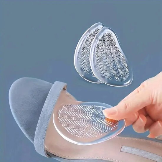 Halve inlegzolen voor dames, siliconen, antislip pads ter vermindering van de voetdruk en verlichting van hoge hakken, pump, sandalen, blote voeten, te grote schoenen