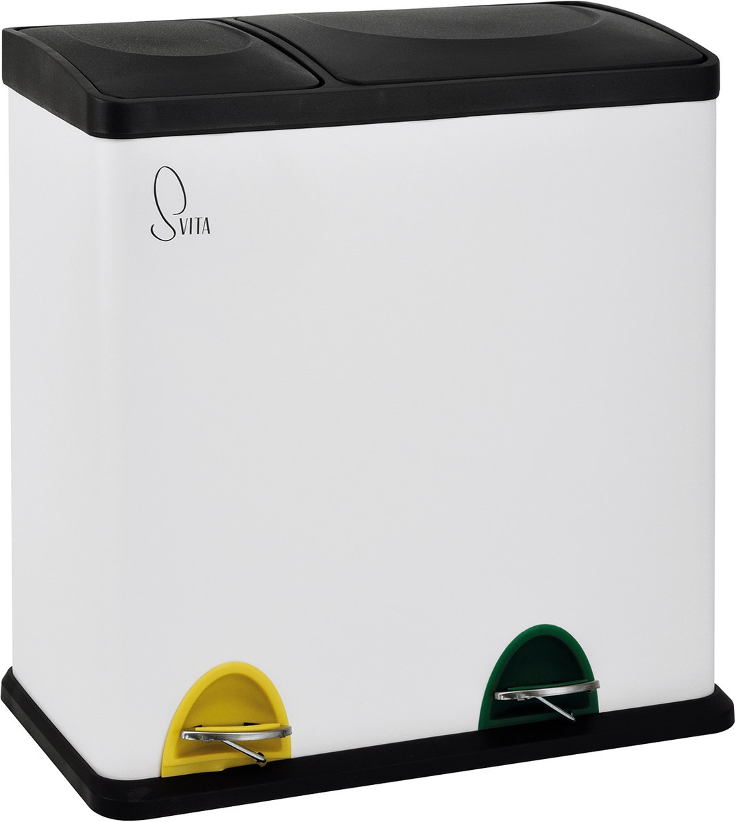 SVITA TC2Combo35 afvalemmer 35 liter - pedaalemmer scheidingssysteem keuken 12+23l wit