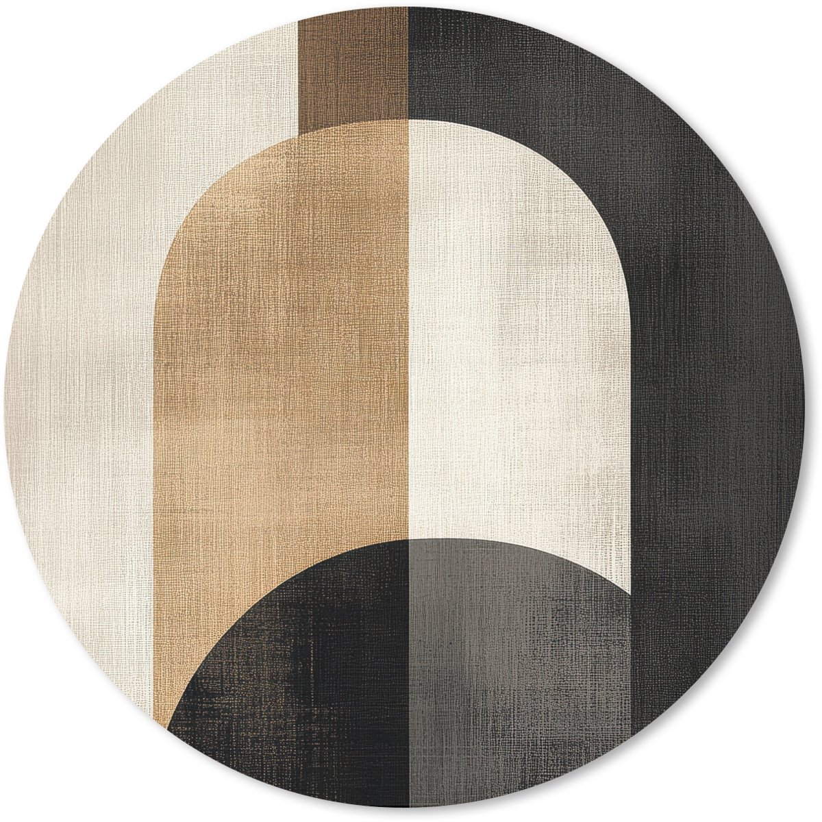 Muismat rond 30x30 cm - Mousepad Geometrische - Vormen - Wit - Ronde muismatten